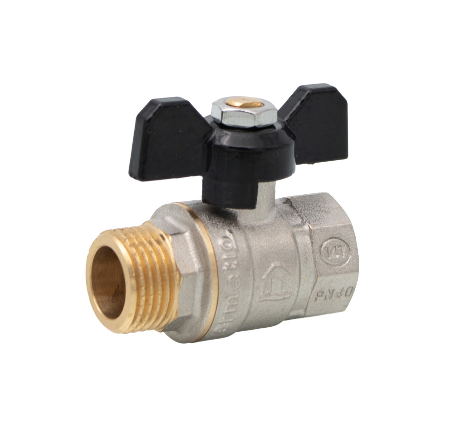 Brass ball valve butterfly type 1/2
