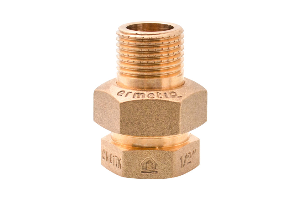 Brass straight pipe union CW617N 1/2