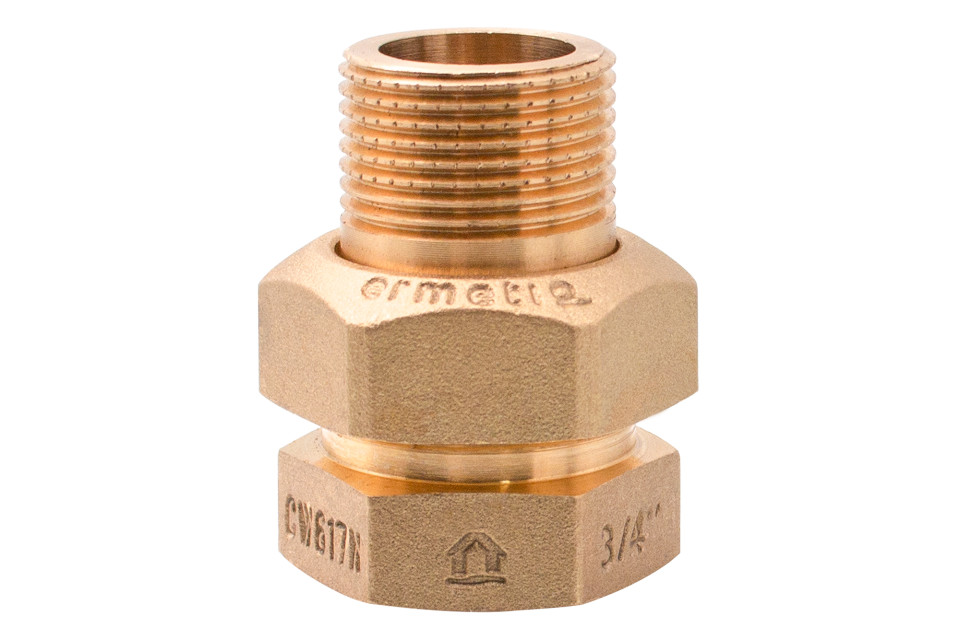 Brass straight pipe union CW617N 3/4