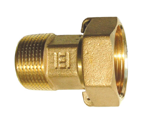 Brass half pipe union for water meter 1-1/2