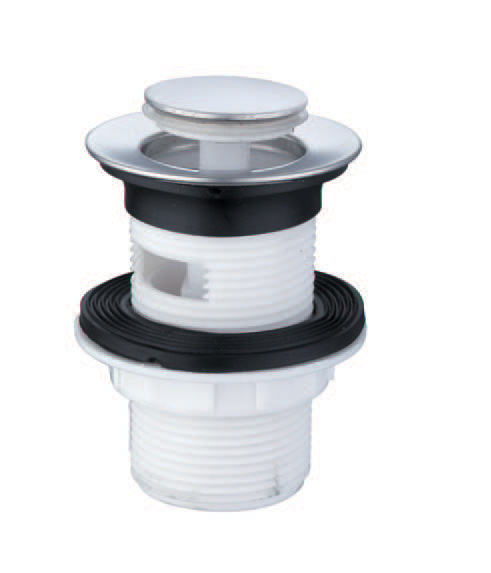 Pup up plastic drain valve with overflow G1-1/4