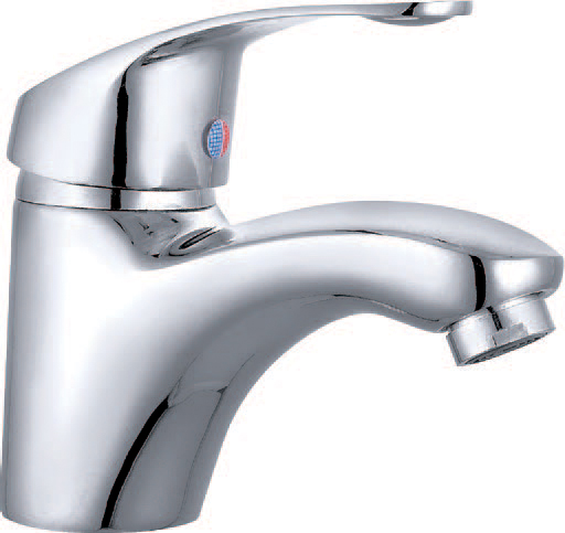Wash basin faucet with short pipe
