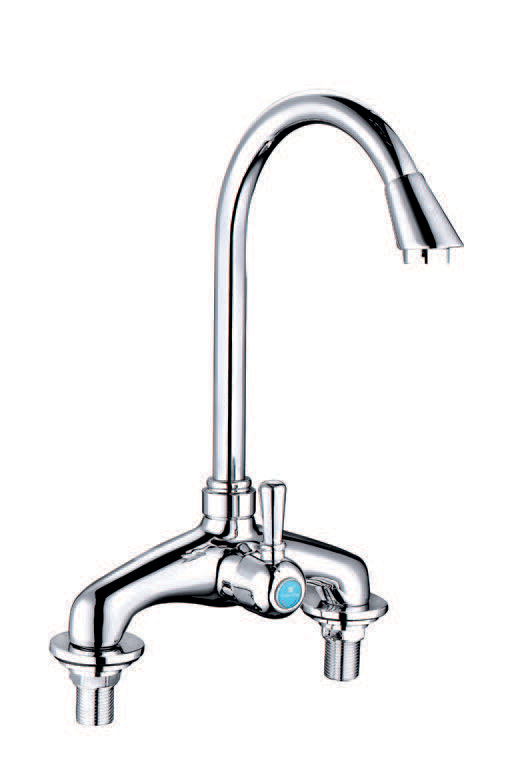Swan type standing two imputs faucet
