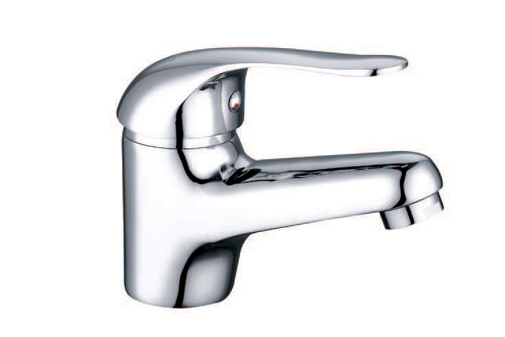Wash basin faucet with short pipe