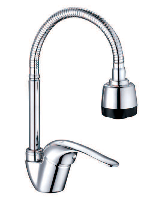 Kitchen faucet with flexible pipe