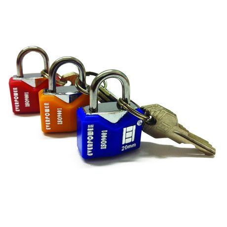 Automatic 3 keys color plastic covered padlock
