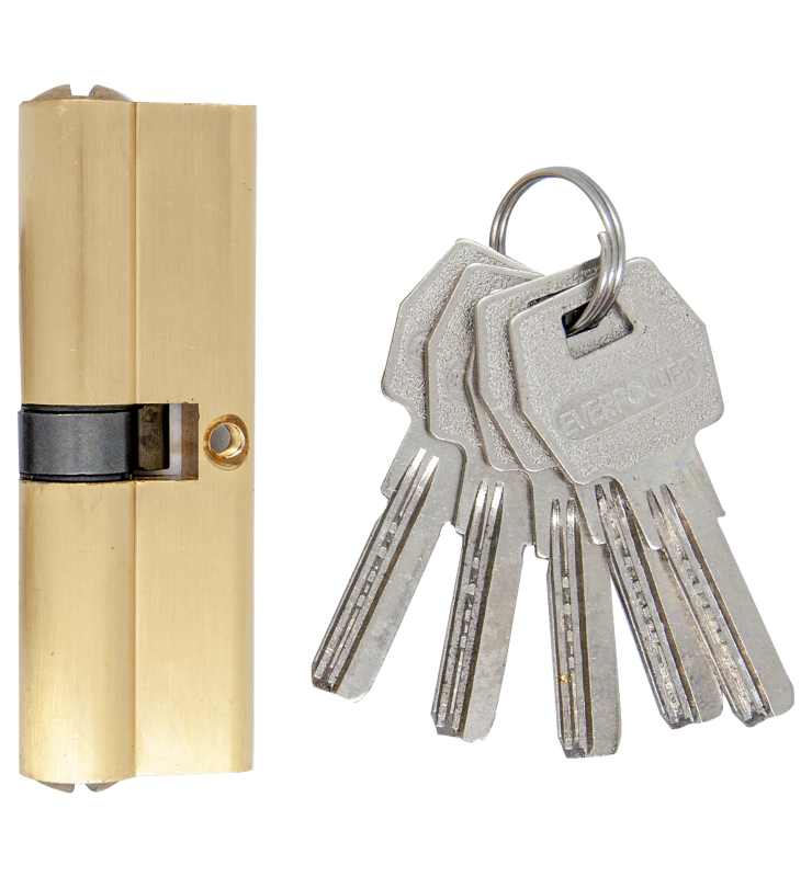 Symmetrical door lock cylinder with 5 keys 70x32.5x16.5x9.5