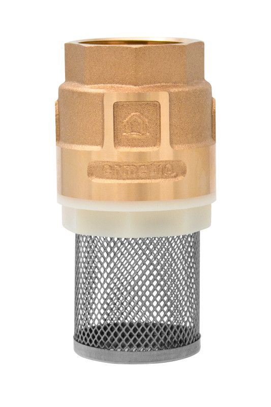 Check valve with brass core and strainer 1