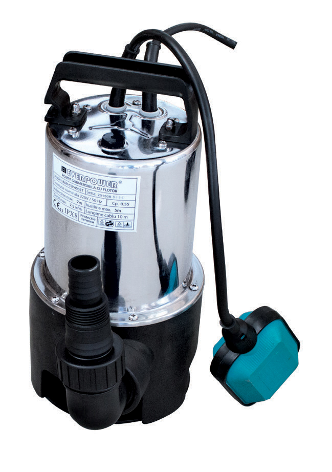 Drainage stainless steel pump with floating switch 750W