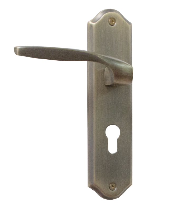Ergonomic door handles 58 for cylinder BRONZE finish
