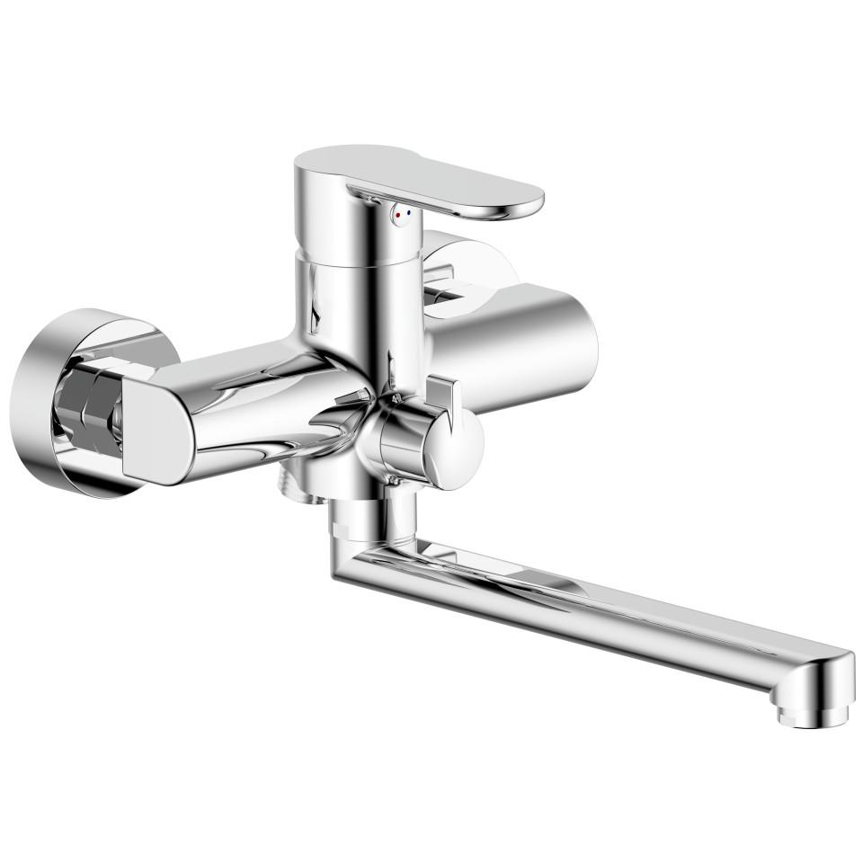 Bathtub faucet with mobile long pipe and shower hose Style