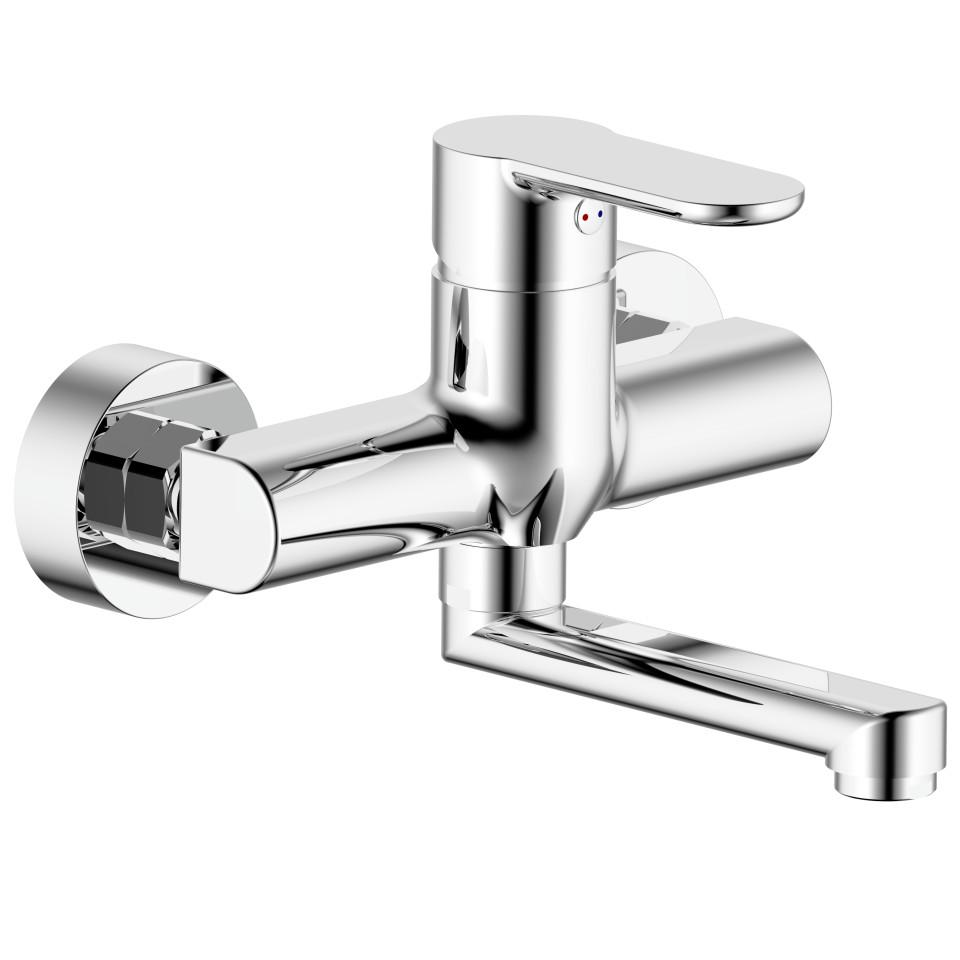 Two-inlet wall-mounted wash basin faucet Style