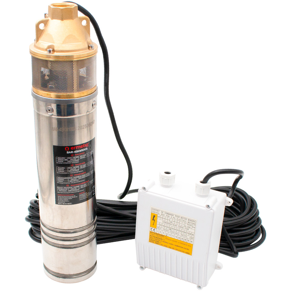 Deep well submersible pump with control panel 0.75KW/60m