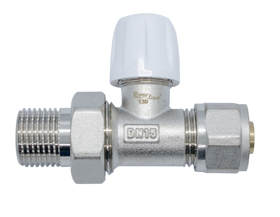 Radiator return valve for pex-al pipe 16x1/2